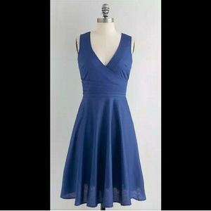 MODCLOTH Blue V-neck Dress